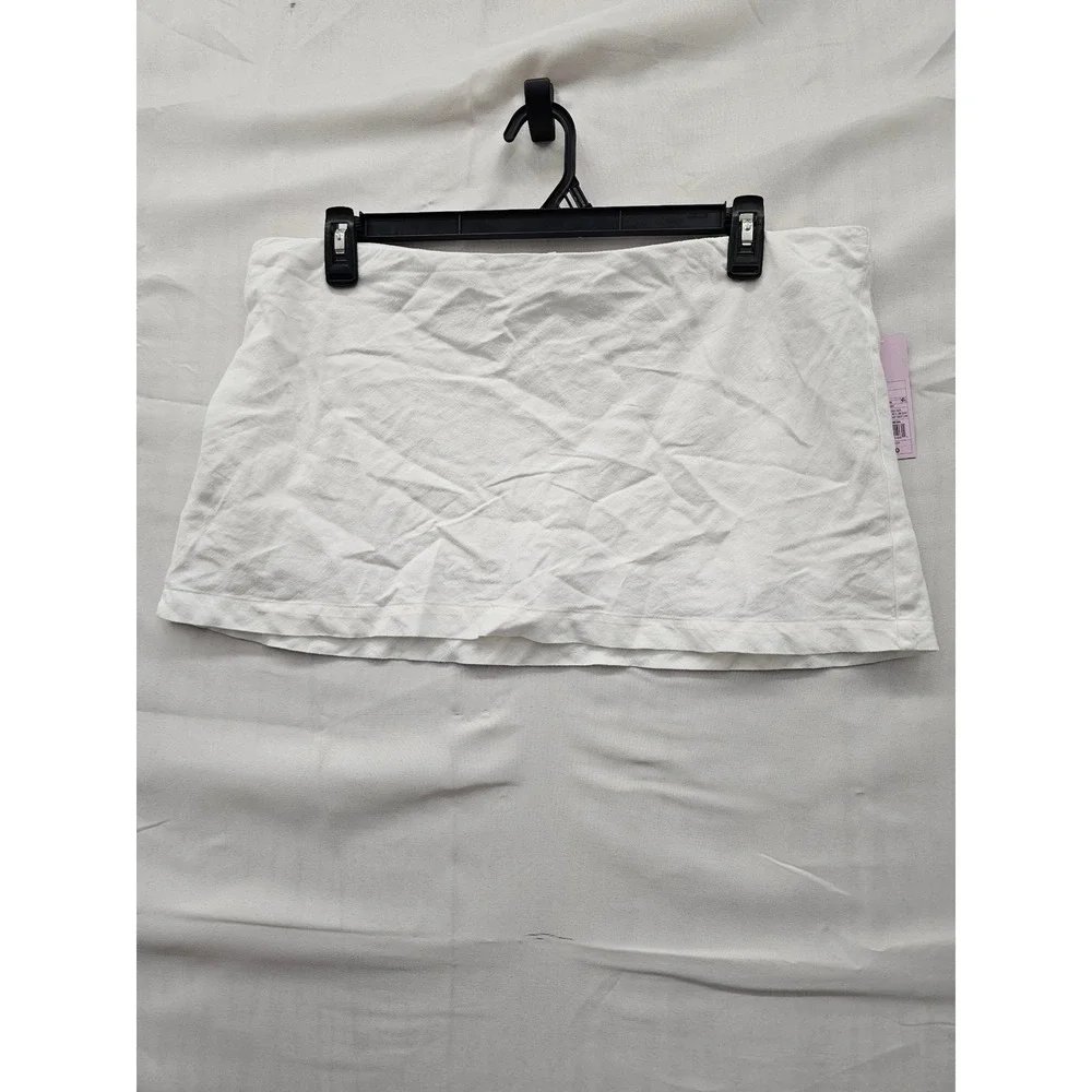 Wild Fable Womens Mini Skirt White Linen Blend Casual Size XL